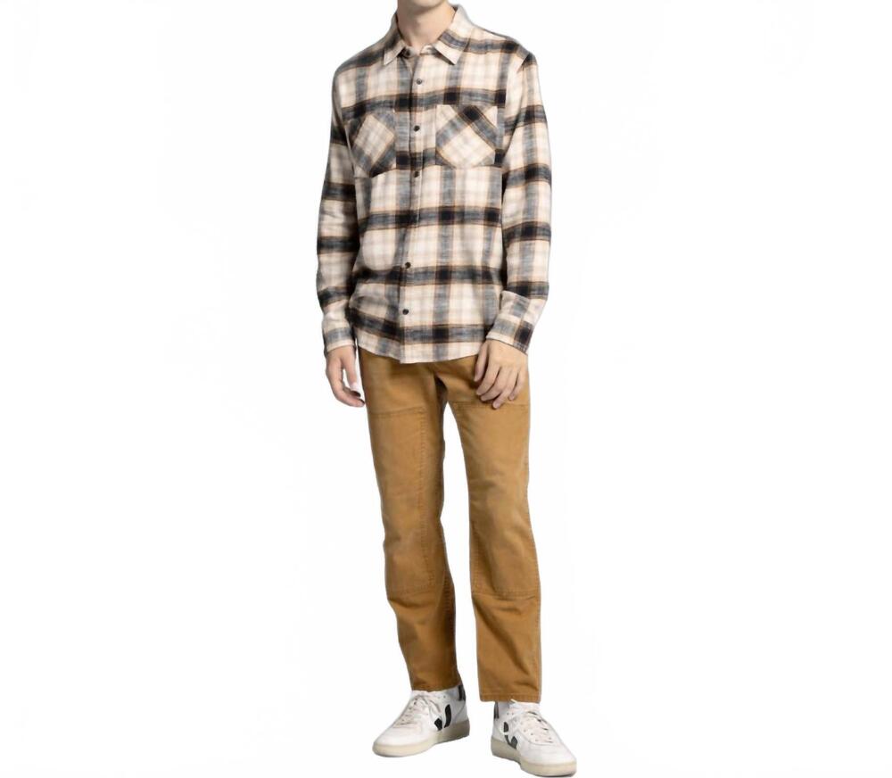 NEW KANCAN he's got the look flannel shirt in sand black plaid